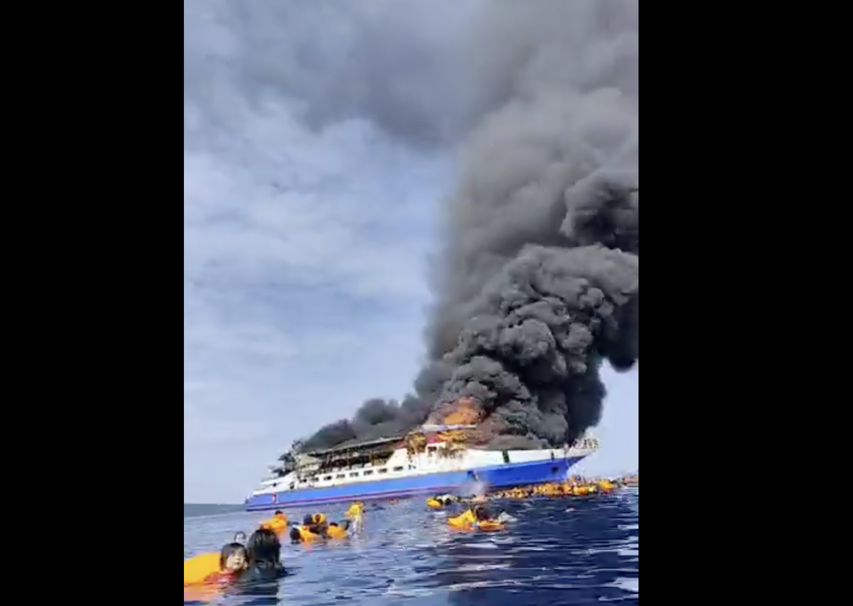 KM Barcelona 5 Fire: Passengers Leap into Sea as Vessel Burns off Taliase Island, North Sulawesi