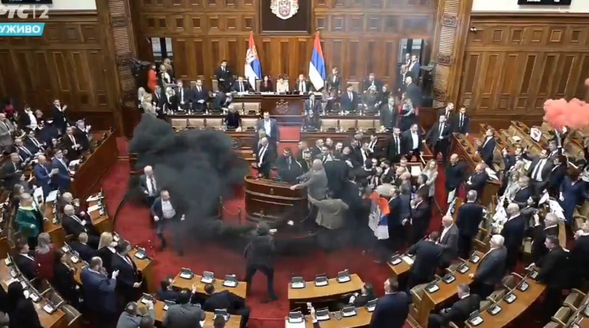 Inside Serbia's Parliament Protest: Smoke Chaos 2025